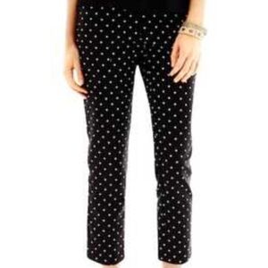 Liz Claiborne Career Emma Classic Straight Leg Ankle Polka Dot Dress Pant Size 6